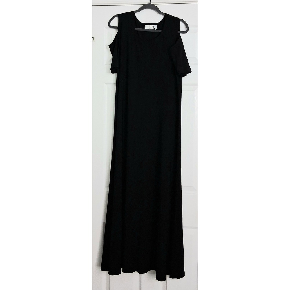 Attitudes By Renee Maxi Dress Women's Size Large Navy Black Pullover Pre-owned